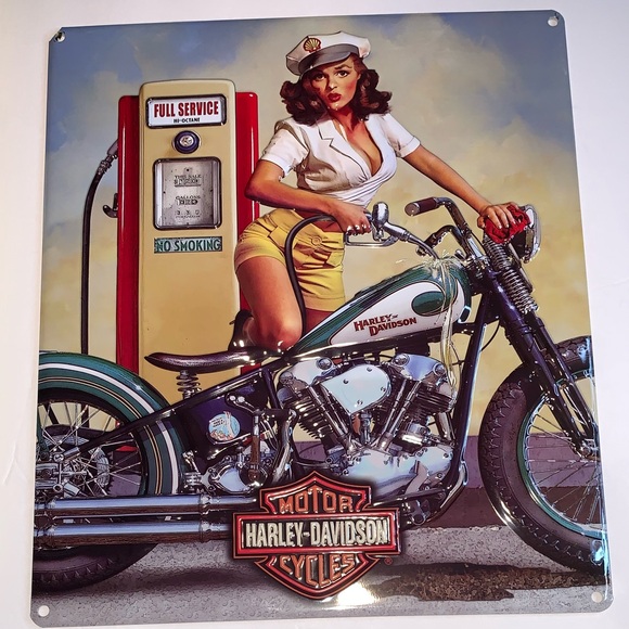 Vintage Harley-Davidson Motorcycles Metal Sign - Collectible Decor - Picture 2 of 5